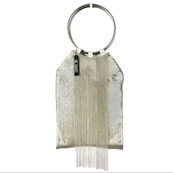 NEW Charming Charlie 90s Y2K Fringe Ring Handle Glitz Hand Bag - Picture 5 of 7